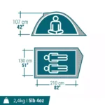 چادر دو نفره کچوا مدل MH100 - Image 8